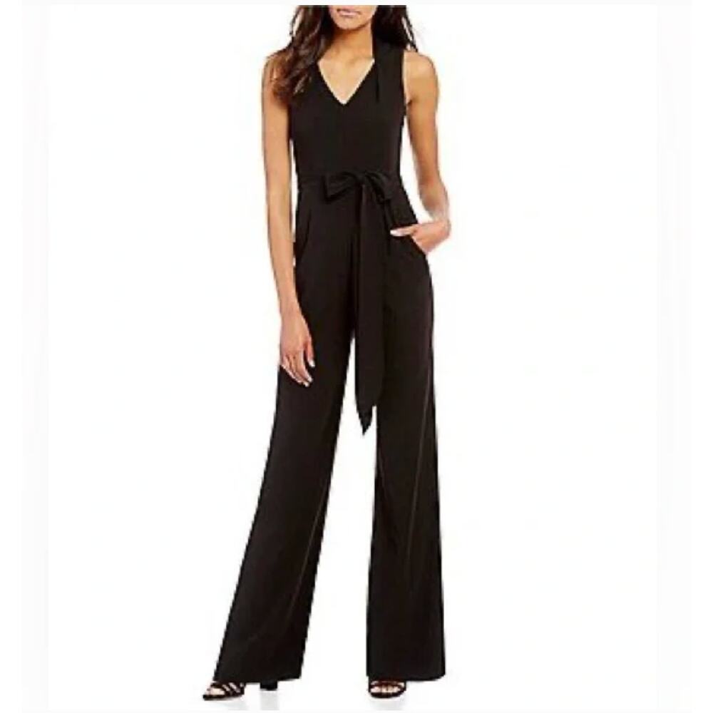 Antonio Melani Black Floor-Length Jumpsuit, Size 14